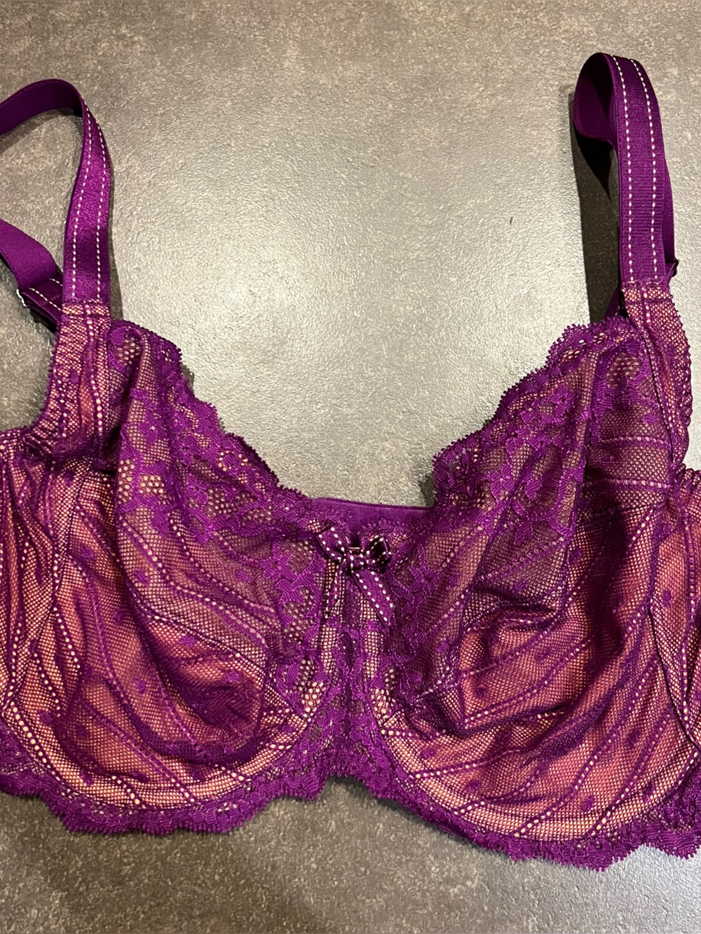 Chantelle 3281 Underwire Unlined Rive Gauche Violet w/ orange colorway 32G